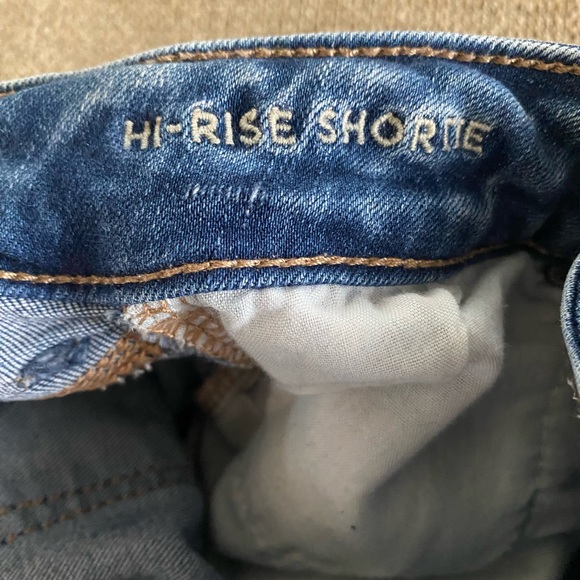 American Eagle Hi-Rise Shortie Next Level Stretch Sz 0 Distressed & Ripped - Picture 7 of 8